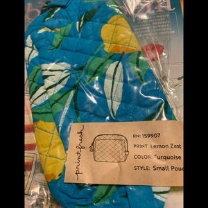 Printfresh turquoise lemon zest small pouch